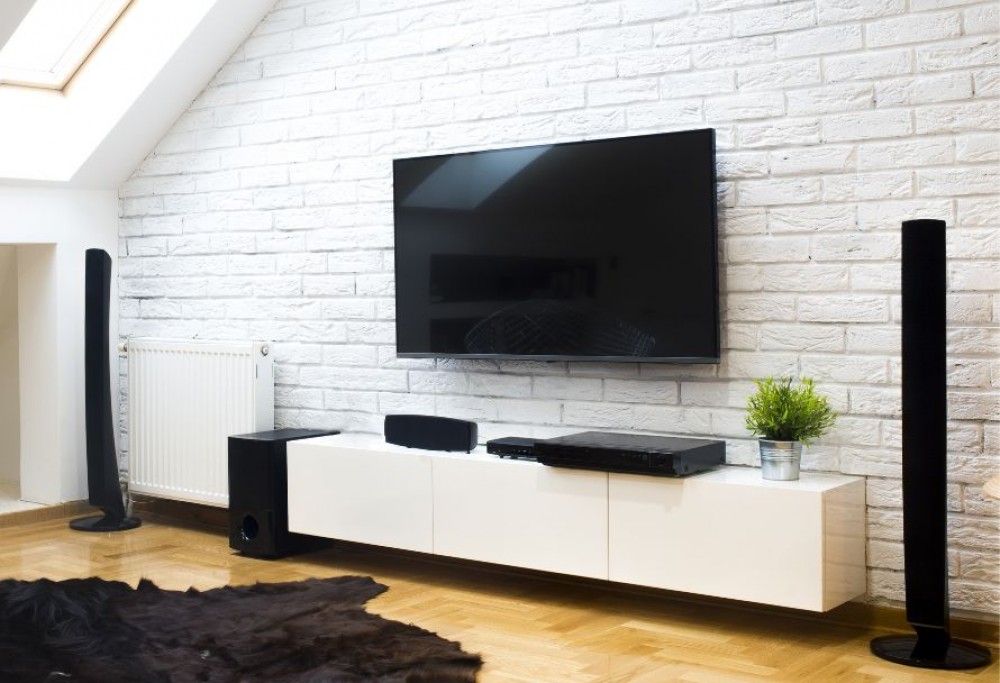 TV stěna v obývacím pokoji 
