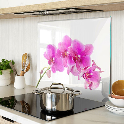 Skleněná deska do kuchyně Orchideje v odstínech růžové