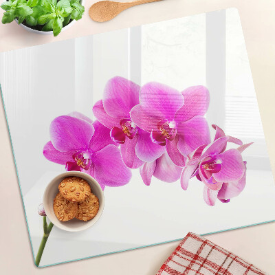 Skleněná deska do kuchyně Orchideje v odstínech růžové