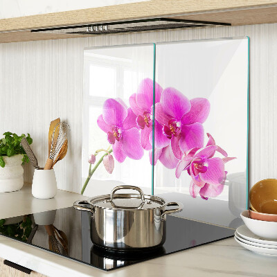 Skleněná deska do kuchyně Orchideje v odstínech růžové