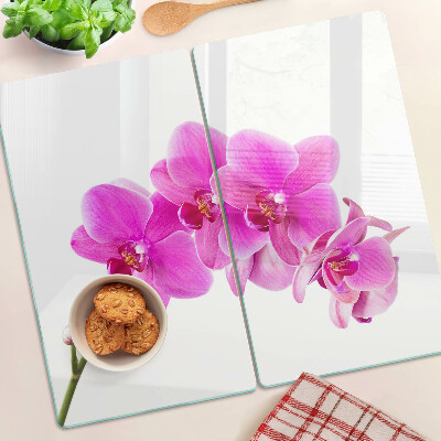 Skleněná deska do kuchyně Orchideje v odstínech růžové