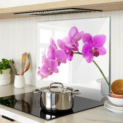 Skleněná deska do kuchyně Květy orchidejí v odstínech růžové