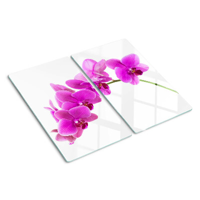 Skleněná deska do kuchyně Květy orchidejí v odstínech růžové