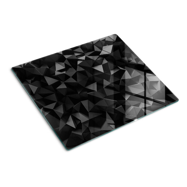 Skleněná krájecí deska Polygonální geometrie v odstínech černé