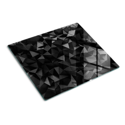 Skleněná krájecí deska Polygonální geometrie v odstínech černé