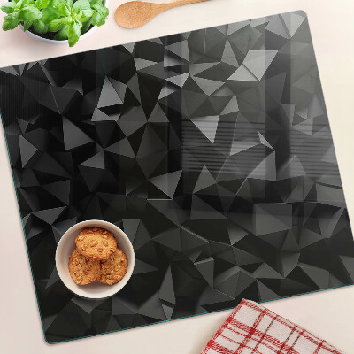 Skleněná krájecí deska Polygonální geometrie v odstínech černé