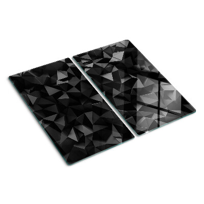Skleněná krájecí deska Polygonální geometrie v odstínech černé