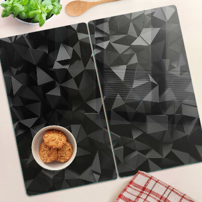 Skleněná krájecí deska Polygonální geometrie v odstínech černé
