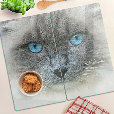 Skleněná krájecí deska Kočka s modrýma očima