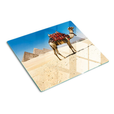 Krájecí prkénko skleněné Pyramidy a velbloud v poušti