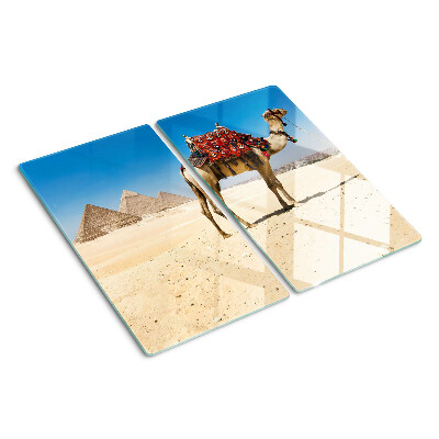 Krájecí prkénko skleněné Pyramidy a velbloud v poušti