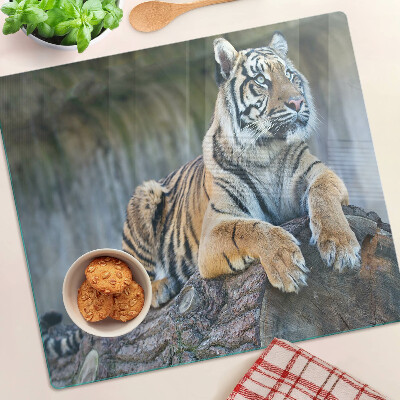 Krájecí prkénko skleněné Tygr na kmeni stromu