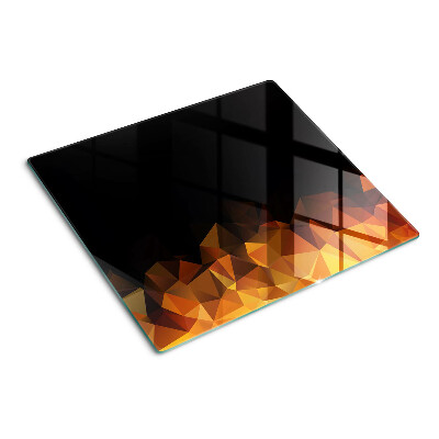 Krájecí prkénko skleněné Hořící oheň v geometrickém stylu