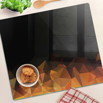 Krájecí prkénko skleněné Hořící oheň v geometrickém stylu