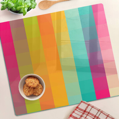 Skleněná krájecí deska Barevná geometrie s přechodem