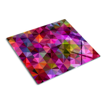 Skleněná krájecí deska Geometrie v odstínech růžové a fialové