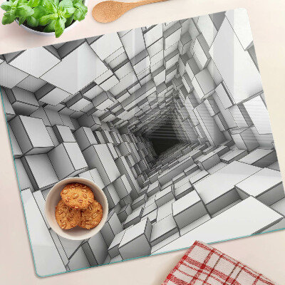 Krájecí prkénko skleněné 3D krychlové bludiště