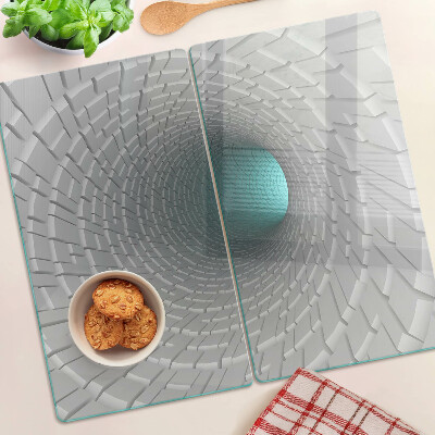 Skleněná deska do kuchyně 3D tunel s efektem hloubky