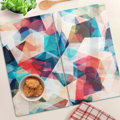 Skleněná krájecí deska Abstraktní geometrické vzory v pastelových barvách