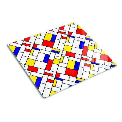 Skleněná deska do kuchyně Geometrie ve stylu Mondriana