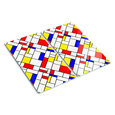 Skleněná deska do kuchyně Geometrie ve stylu Mondriana