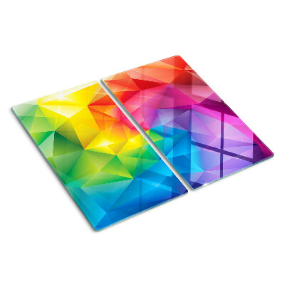 Skleněná deska do kuchyně Barevná geometrie v odstínech duhy