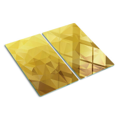 Krájecí prkénko skleněné Geometrie ve zlatých odstínech
