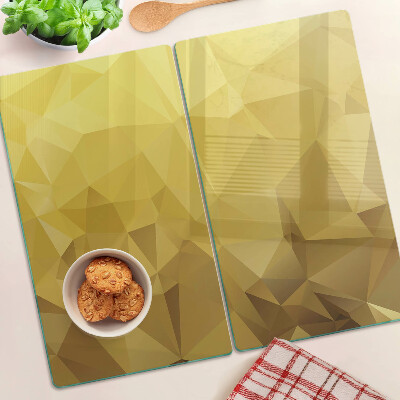 Krájecí prkénko skleněné Geometrie ve zlatých odstínech