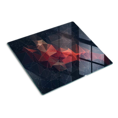 Krájecí prkénko skleněné Abstraktní geometrie v odstínech červené