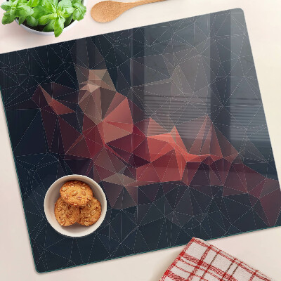 Krájecí prkénko skleněné Abstraktní geometrie v odstínech červené
