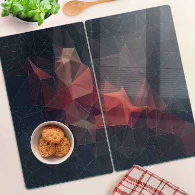 Krájecí prkénko skleněné Abstraktní geometrie v odstínech červené