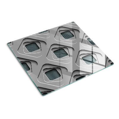 Skleněná krájecí deska Geometrické vzory v odstínech šedé