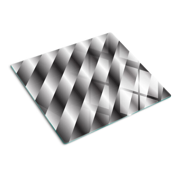 Krájecí prkénko skleněné Geometrické vzory v odstínech šedé