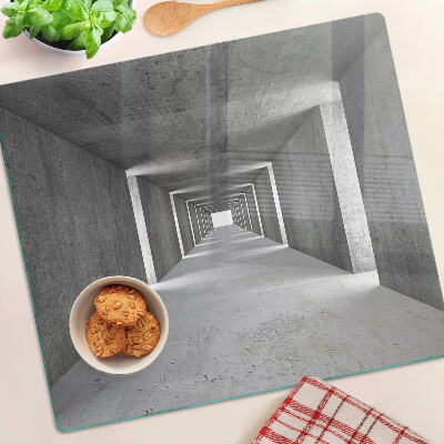 Krájecí prkénko skleněné Architektonický tunel v odstínech šedé