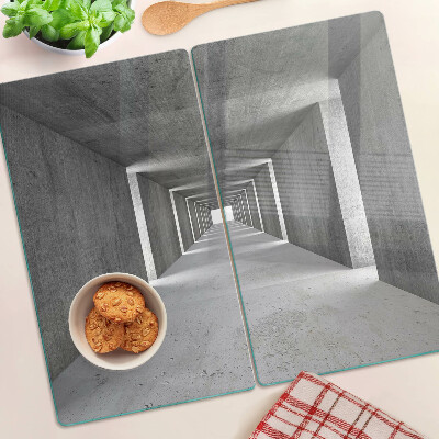 Krájecí prkénko skleněné Architektonický tunel v odstínech šedé