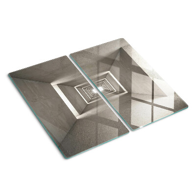 Skleněná deska do kuchyně Geometrický interiér s efektem hloubky