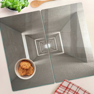 Skleněná deska do kuchyně Geometrický interiér s efektem hloubky
