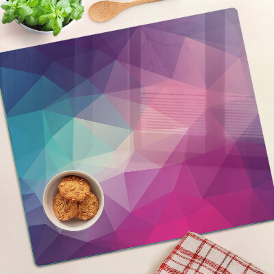 Krájecí prkénko skleněné Geometrie v odstínech růžové a modré