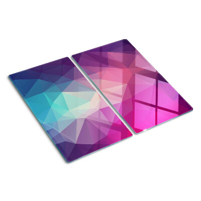 Krájecí prkénko skleněné Geometrie v odstínech růžové a modré
