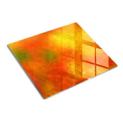 Skleněná krájecí deska Geometrie v odstínech oranžové