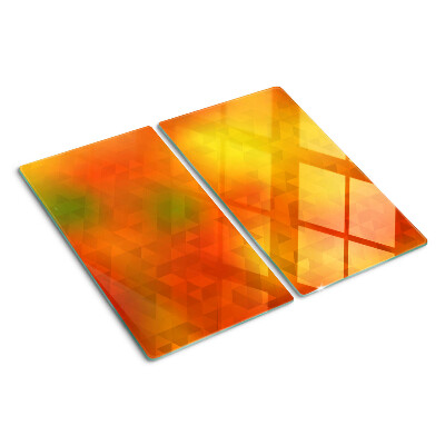 Skleněná krájecí deska Geometrie v odstínech oranžové