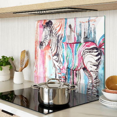 Krájecí prkénko skleněné Zebra v barevných pruzích