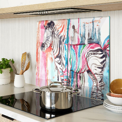 Krájecí prkénko skleněné Zebra v barevných pruzích