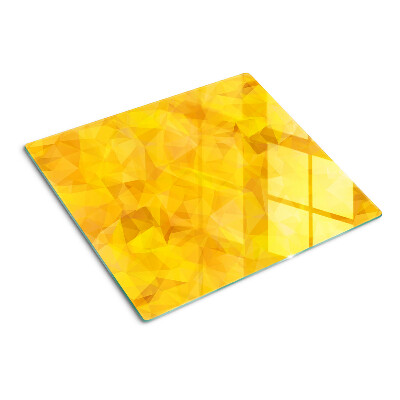 Skleněná krájecí deska Žlutá geometrická mozaika