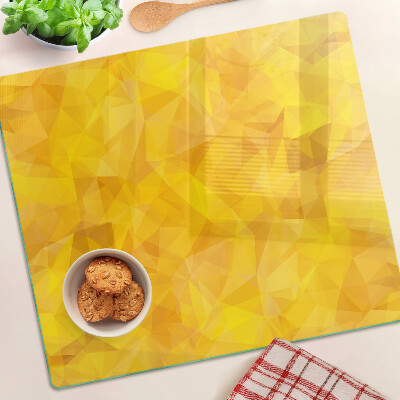 Skleněná krájecí deska Žlutá geometrická mozaika
