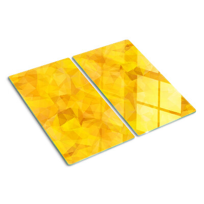 Skleněná krájecí deska Žlutá geometrická mozaika
