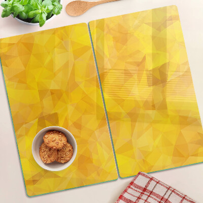 Skleněná krájecí deska Žlutá geometrická mozaika