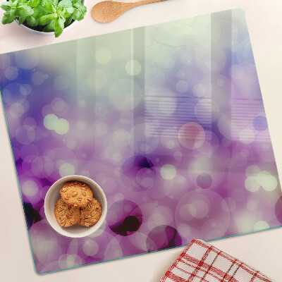 Skleněná deska do kuchyně Bokeh v odstínech fialové a růžové