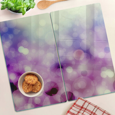 Skleněná deska do kuchyně Bokeh v odstínech fialové a růžové