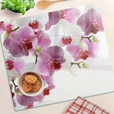 Skleněná deska do kuchyně Orchideje před oknem
